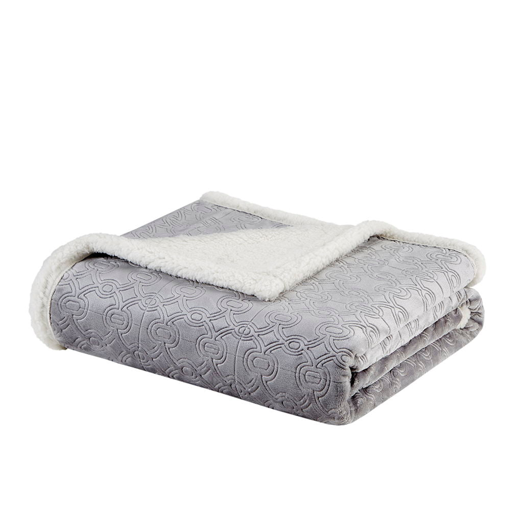 Elma - Oversized Textured Throw -Gray