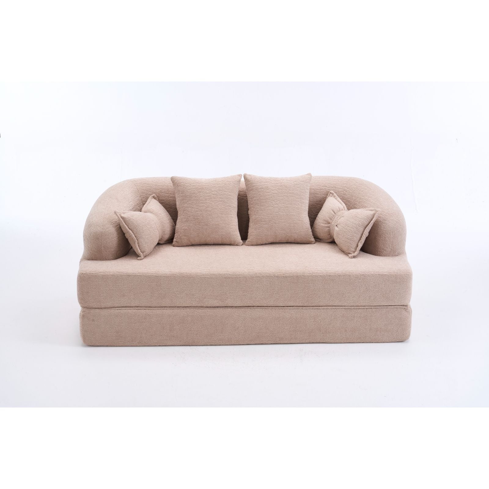 Foldable Sofa Bed, Boneless Couch Convertible Sleeper With 4 Pillows