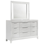 9 Drawer Dresser With LED Mirror, Touch Activated Lighting - White