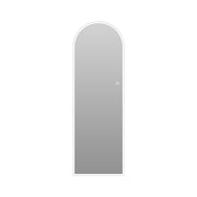 LED Full Length Wall Mirror With Symmetrical Arch Design, Dimmable 3 Color Temperature Lighting - Silver
