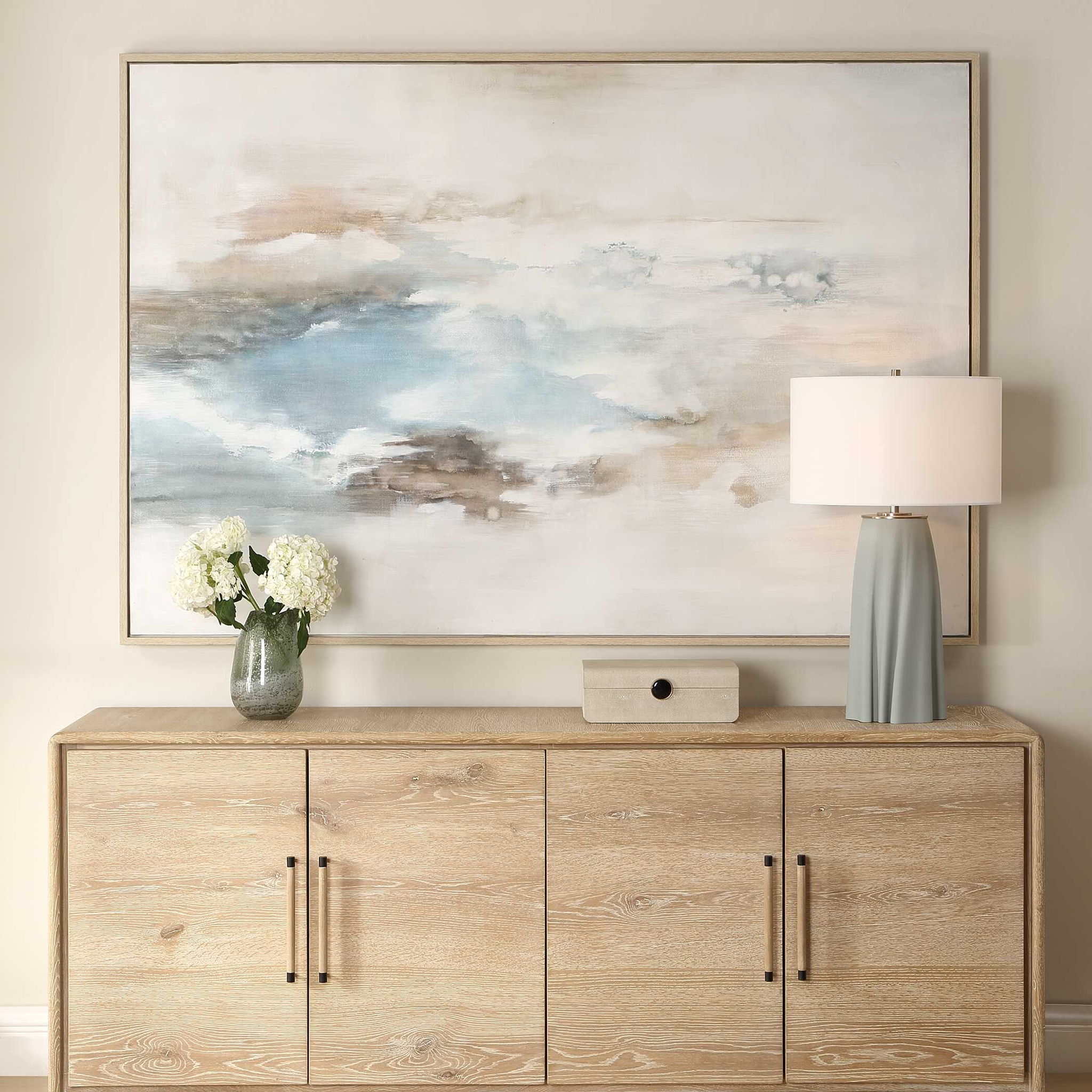 Chasing Blue - Coastal Canvas Art - Blue / Brown / Gray / White