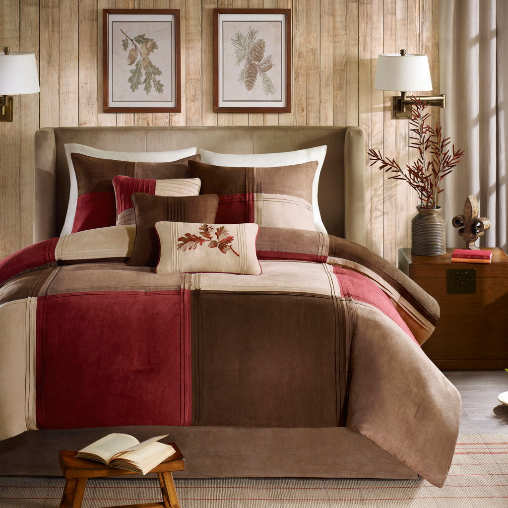 Jackson Blocks - Queen Piece Comforter (Set of 7) - Red