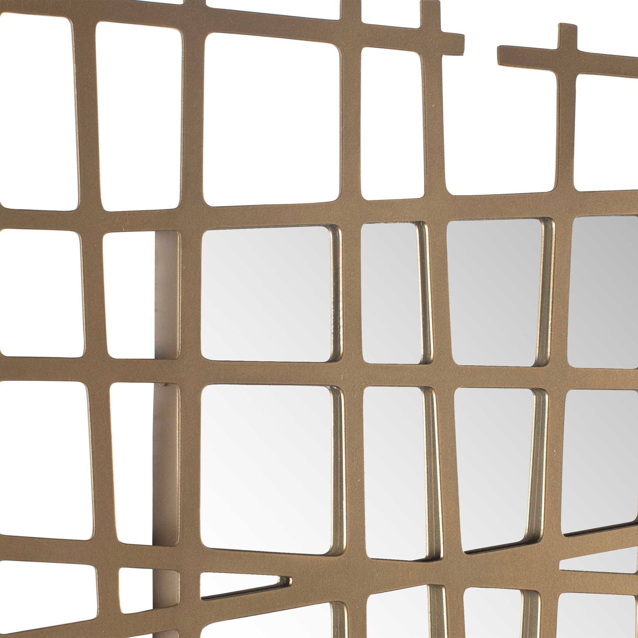 Golden Intersection - Mirrored Wall Decor - Brass