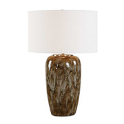 Torrence - Glazed Table Lamp - Brown / White
