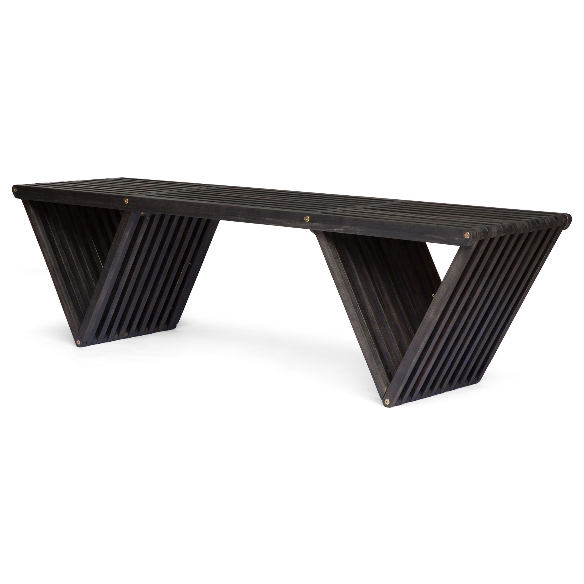 Gloaming - Outdoor Bench With Slat Design And Triangular Base – Tempo ...