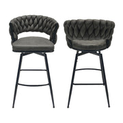Bar Stool 360 Swivel With Back Footrest