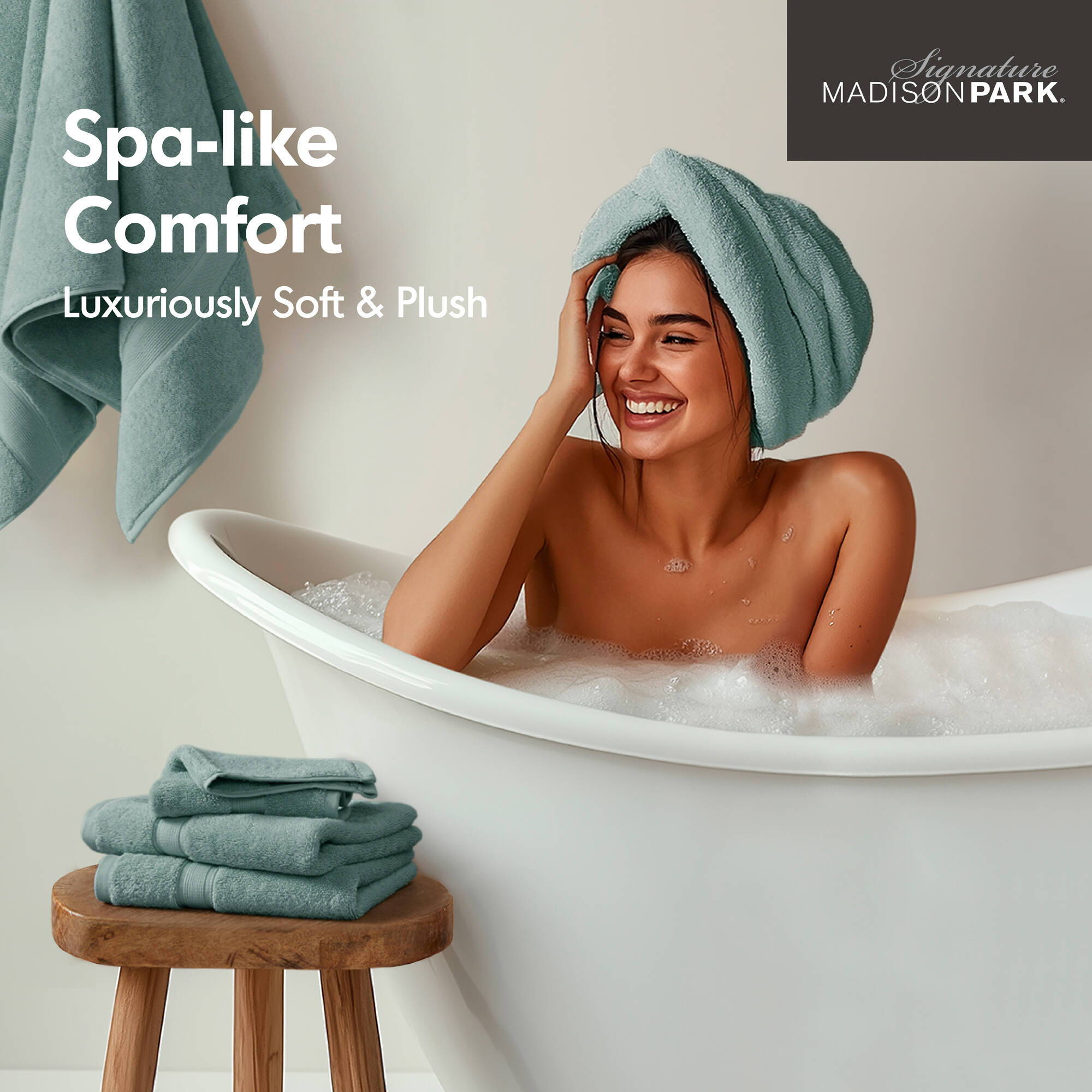 800GSM - 8 Piece Antimicrobial Towel Set - Dusty Green