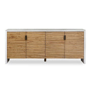 Brinson - Carved Wood 4 Door Cabinet - White / Woodtone