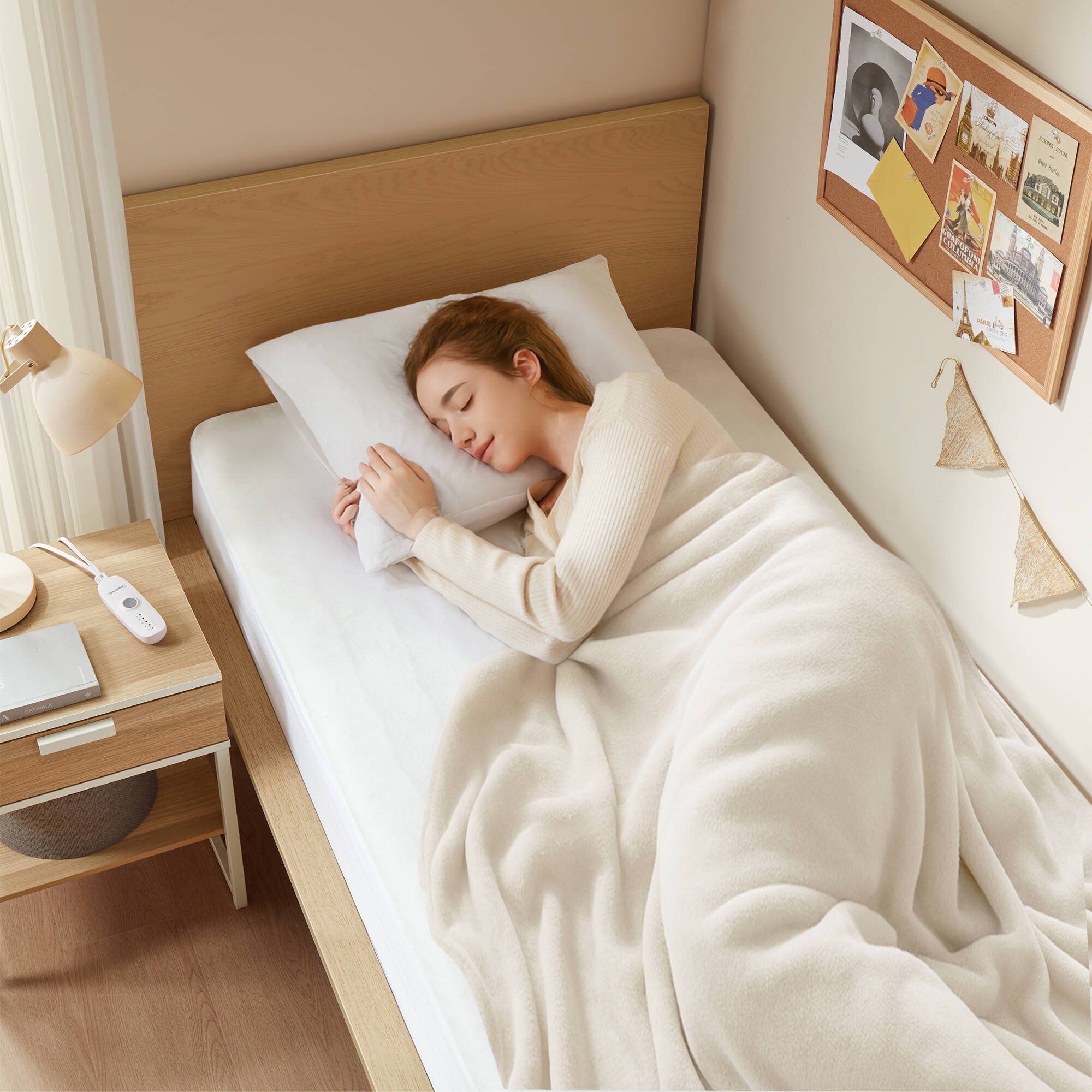 Nonwoven - Twin Long Heated Mattress Pad - White