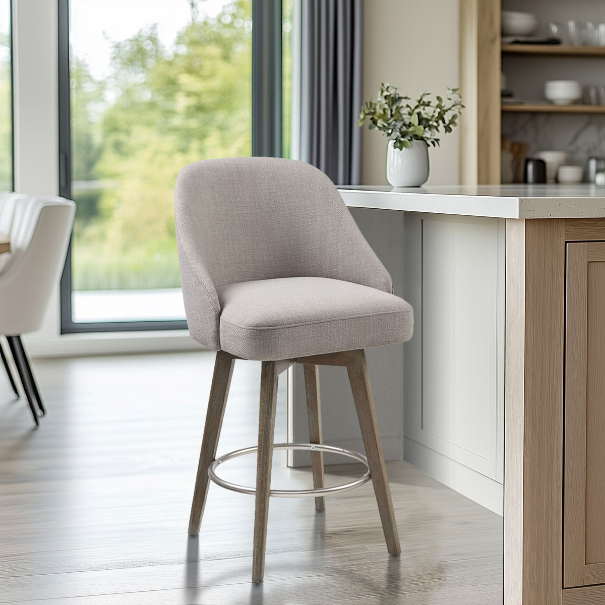 Pearce - Counter Stool With Swivel Seat - Gray
