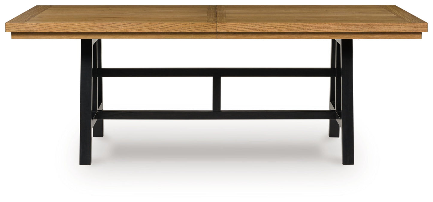 Galliden - Rectangular Dining Room Extension Table - Black / Brown