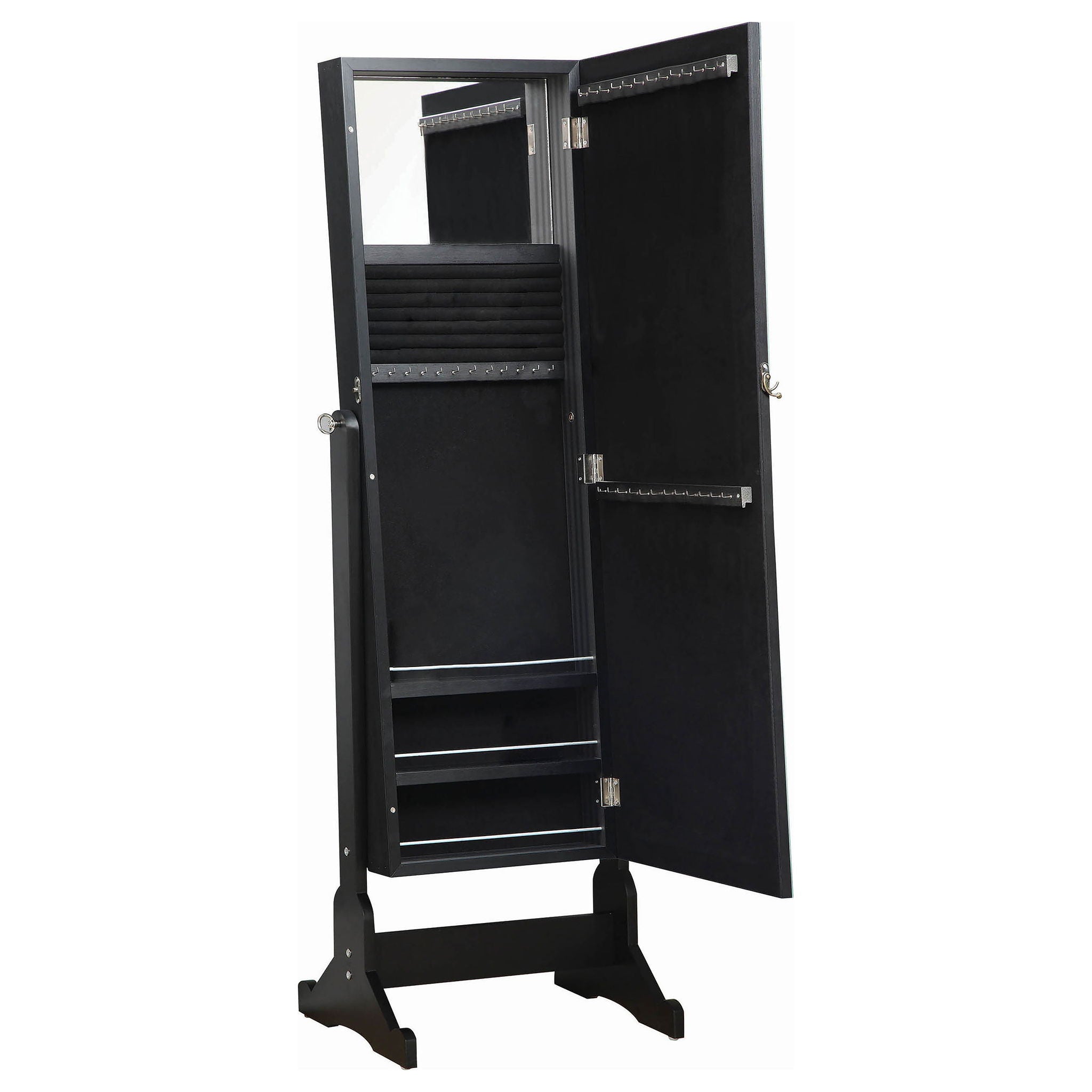 Radavera - Jewelry Cheval Mirror With Tilt Function - Black