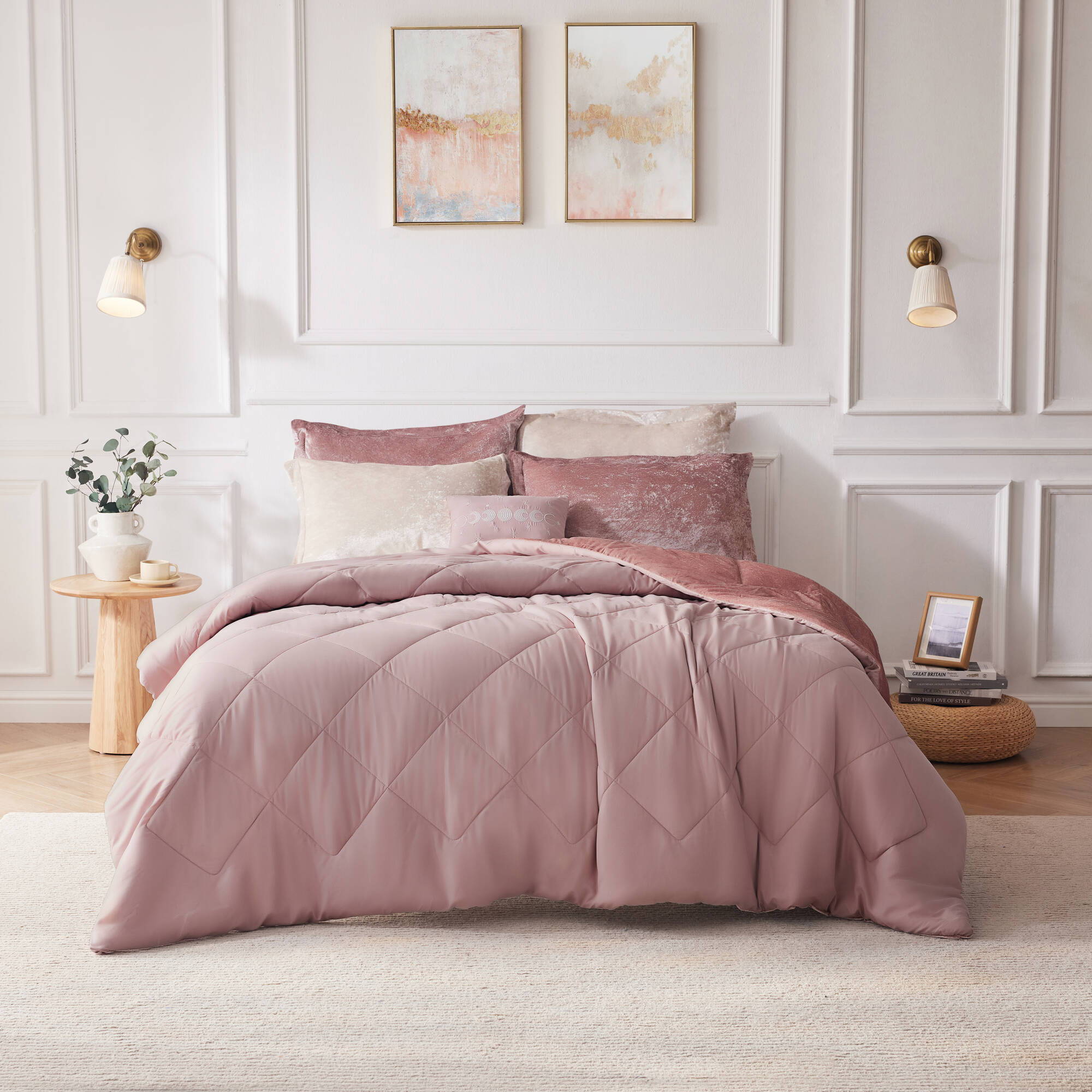 Felicia - King Duvet Cover Set - Blush