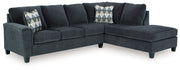 Abinger - Right Arm Facing Chaise Sleeper 2 Pc Sectional - Smoke