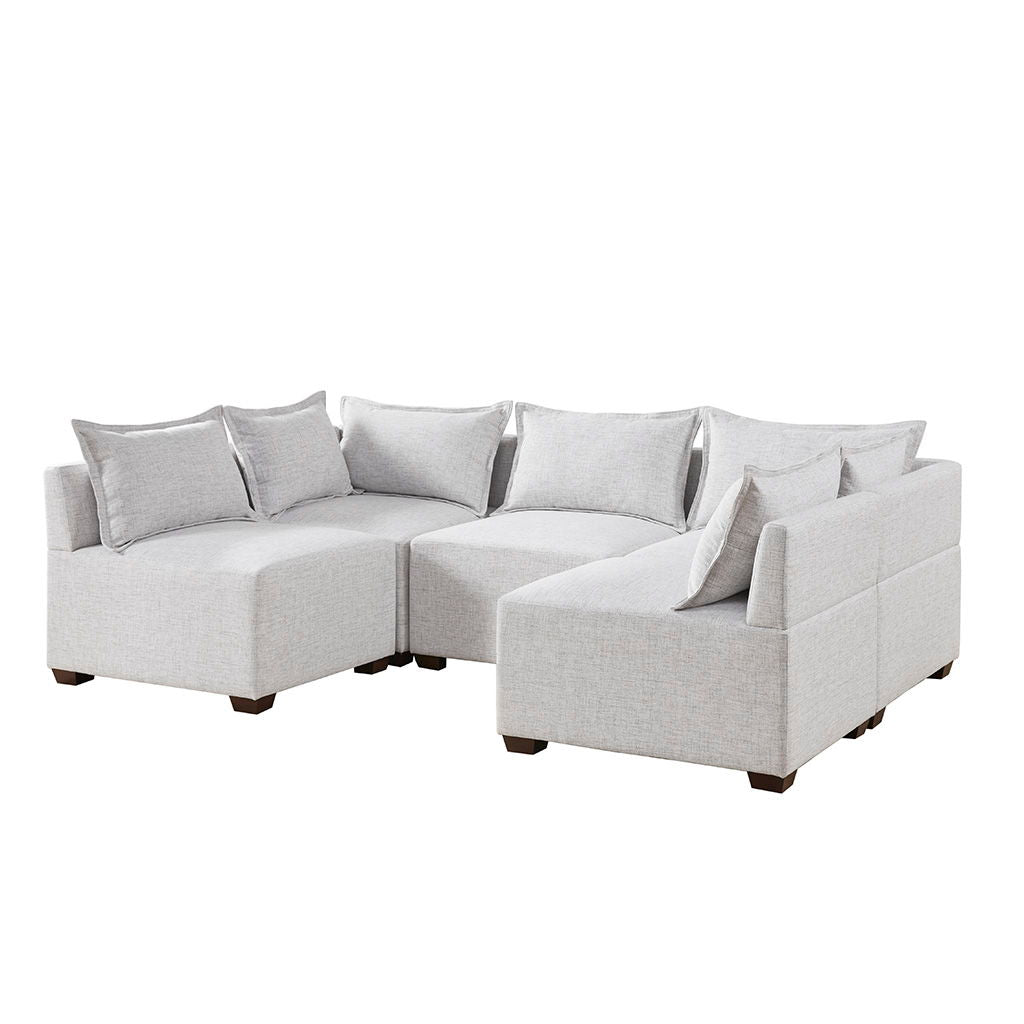 Molly - Modular Armless Chair - Silver Gray