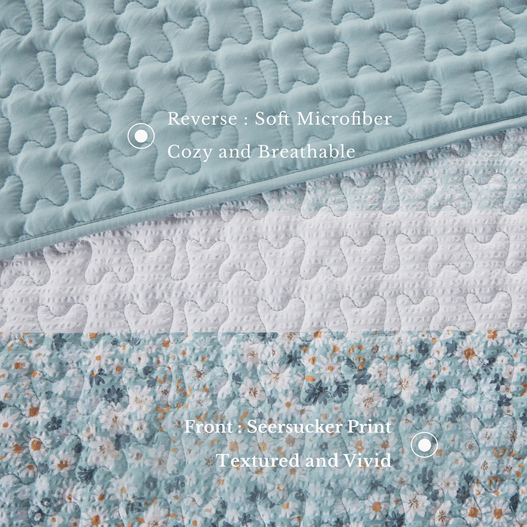 Caralie - 4 Piece King Seersucker Coverlet Set With Throw Pillow - Aqua