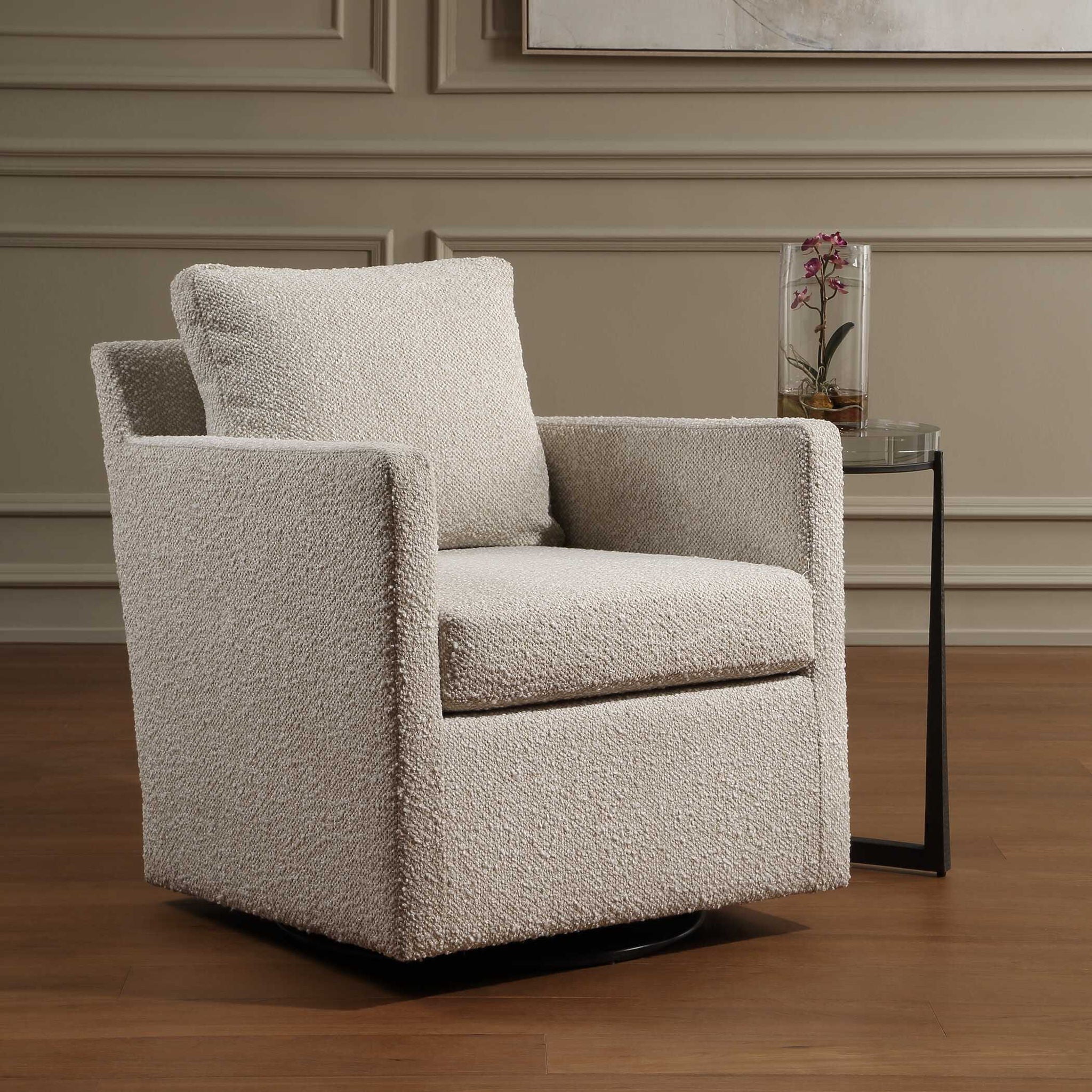 Tisdell - Swivel/Glider Chair - Cream