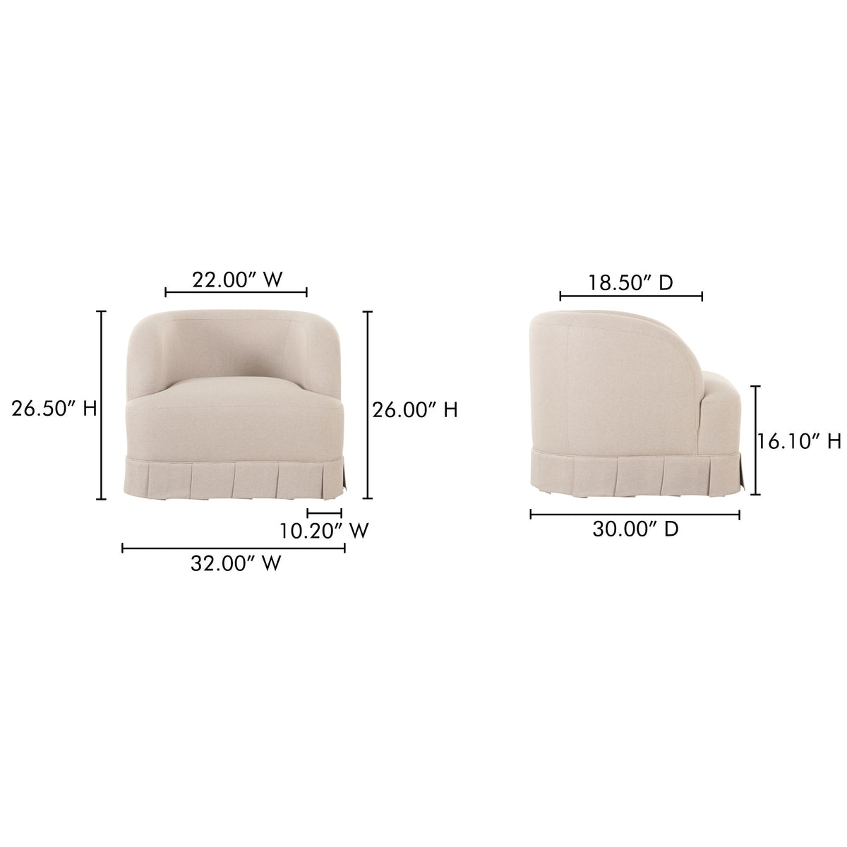 Maren - Swivel Chair - Beige