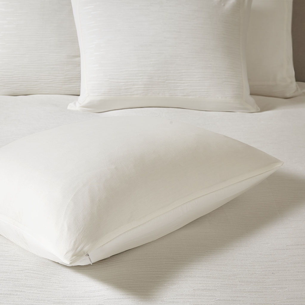 Hanae - King Blend Yarn Dyed 3 Piece Duvet Cover Set - White