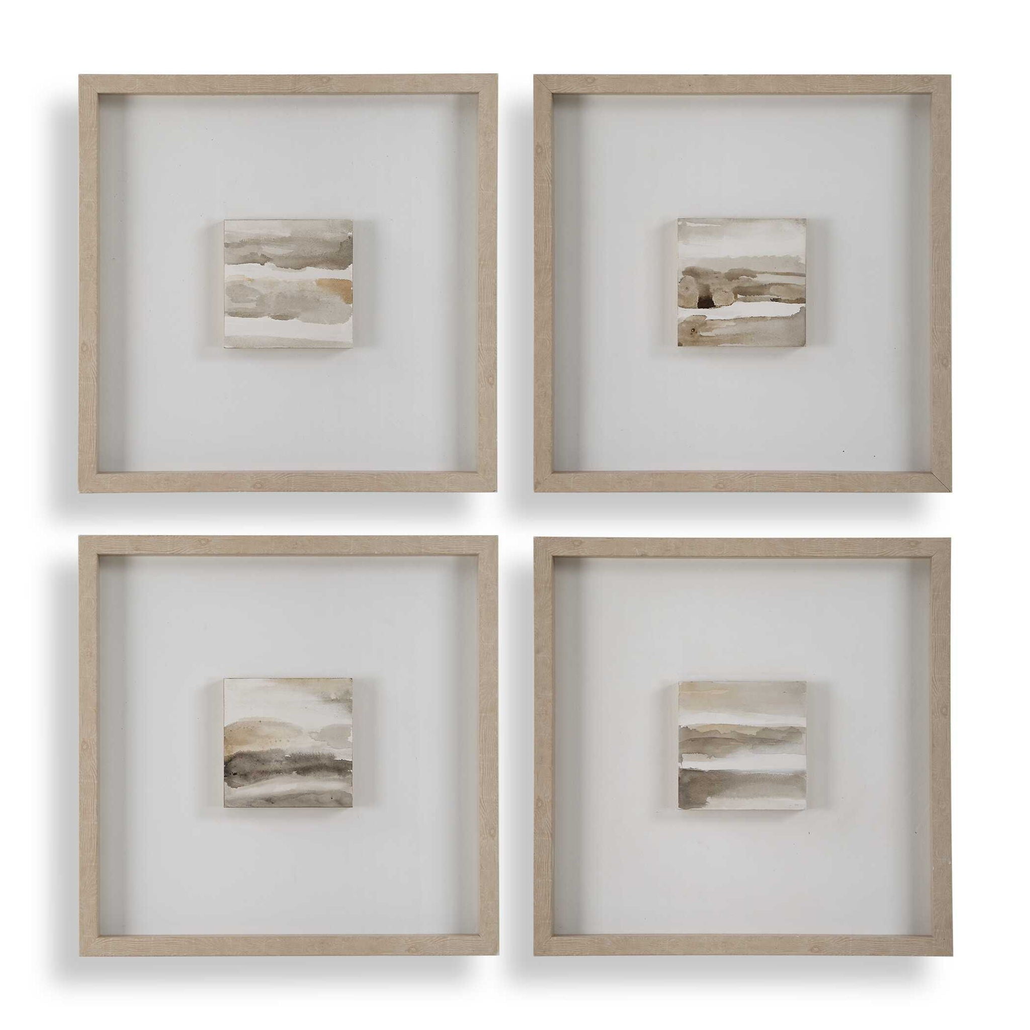 Studying Sepia - Hand Painted Canvases (Set of 4) - Light Brown