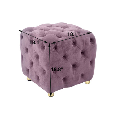 Modern Upholstered Ottoman, Exquisite Small End Table, Soft Foot Stool, Dressing Makeup Chair, Comfortable Seat For Living Room, Bedroom, Entrance
