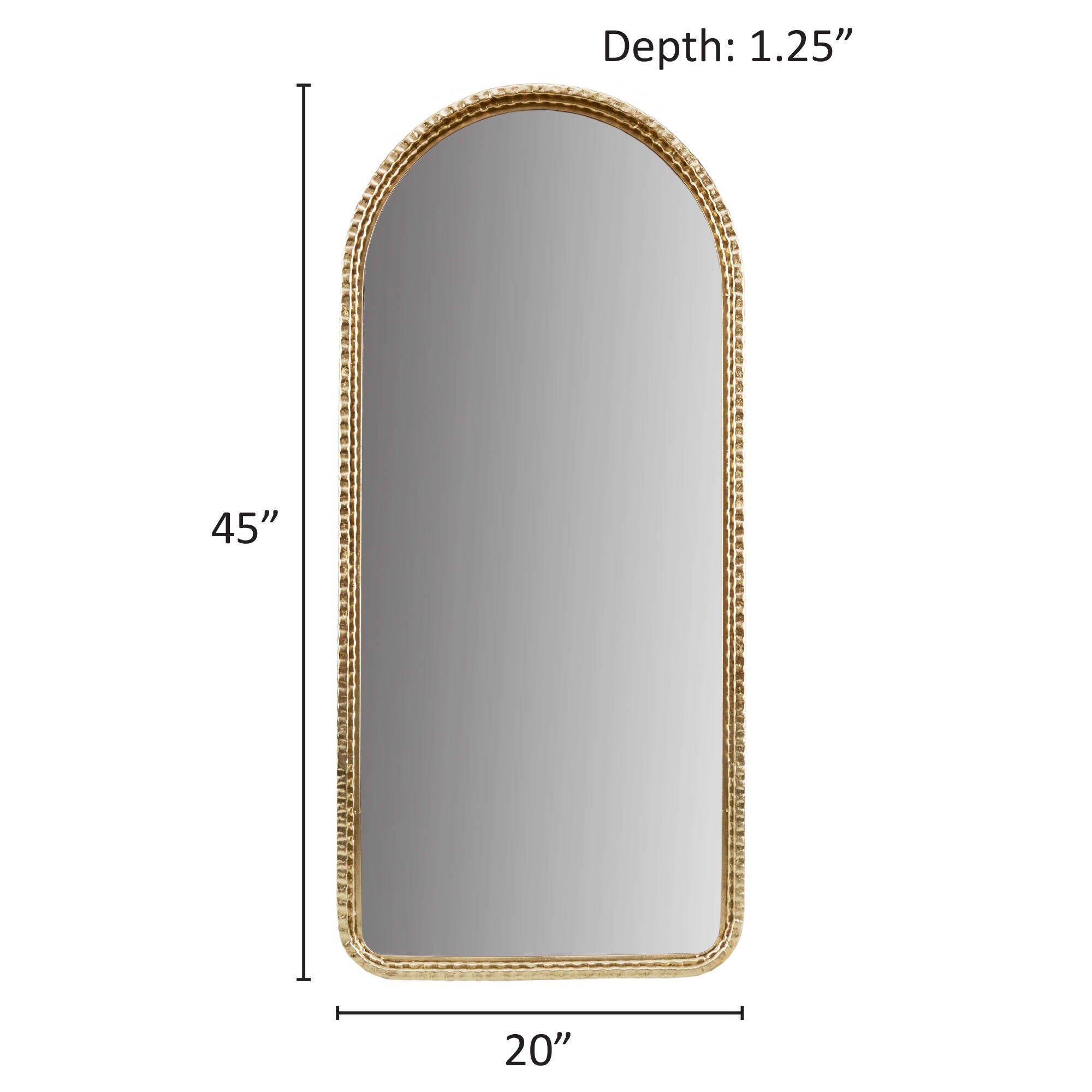Mia - Gold Metal Arch Wall Mirror - Gold