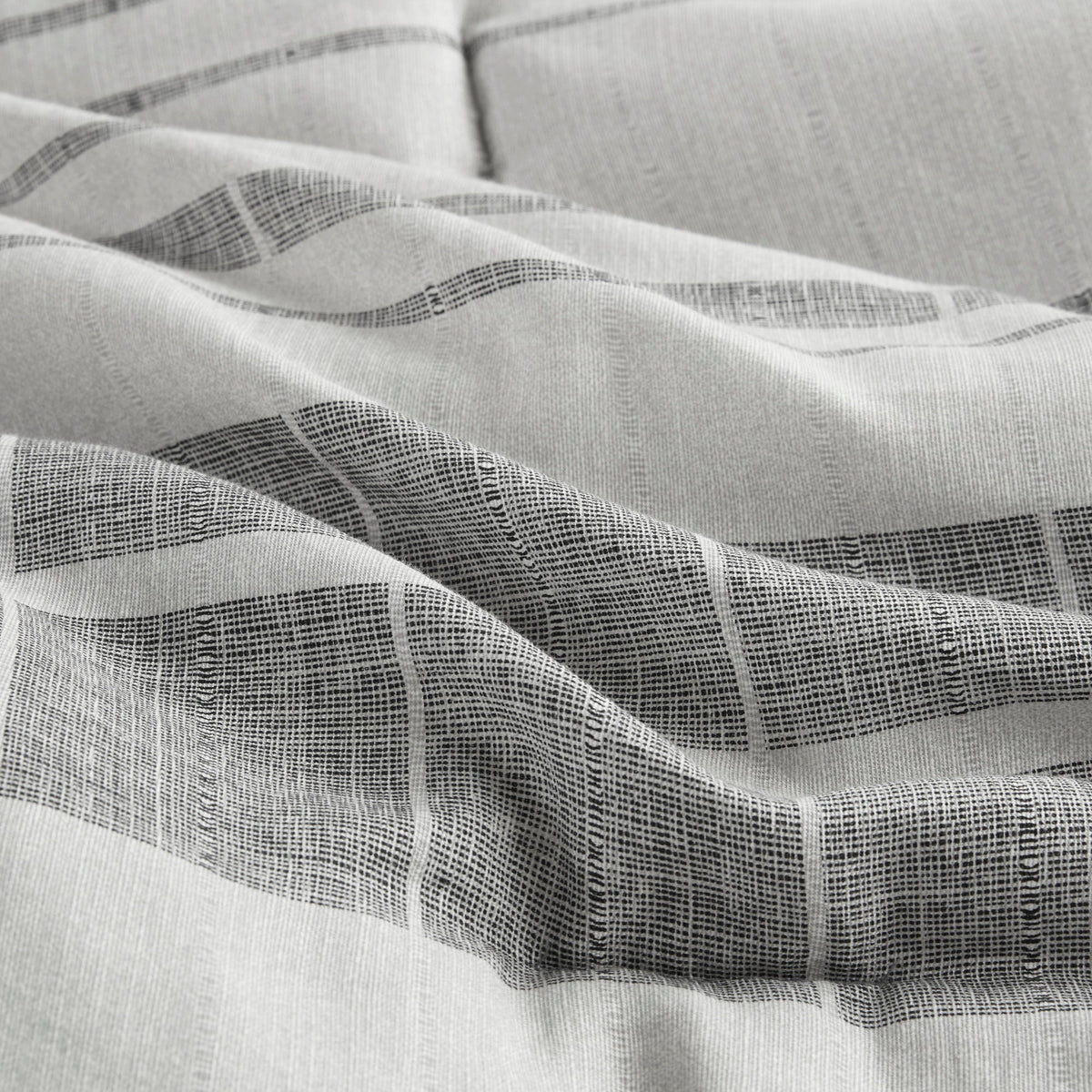 Rhodes - 4 Piece Stripe Comforter Set With Throw Pillow - Gray / Multi