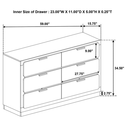 Sophia - 6 Drawer Dresser