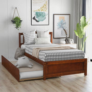 Platform Bed Wood Bed Frame With Trundle