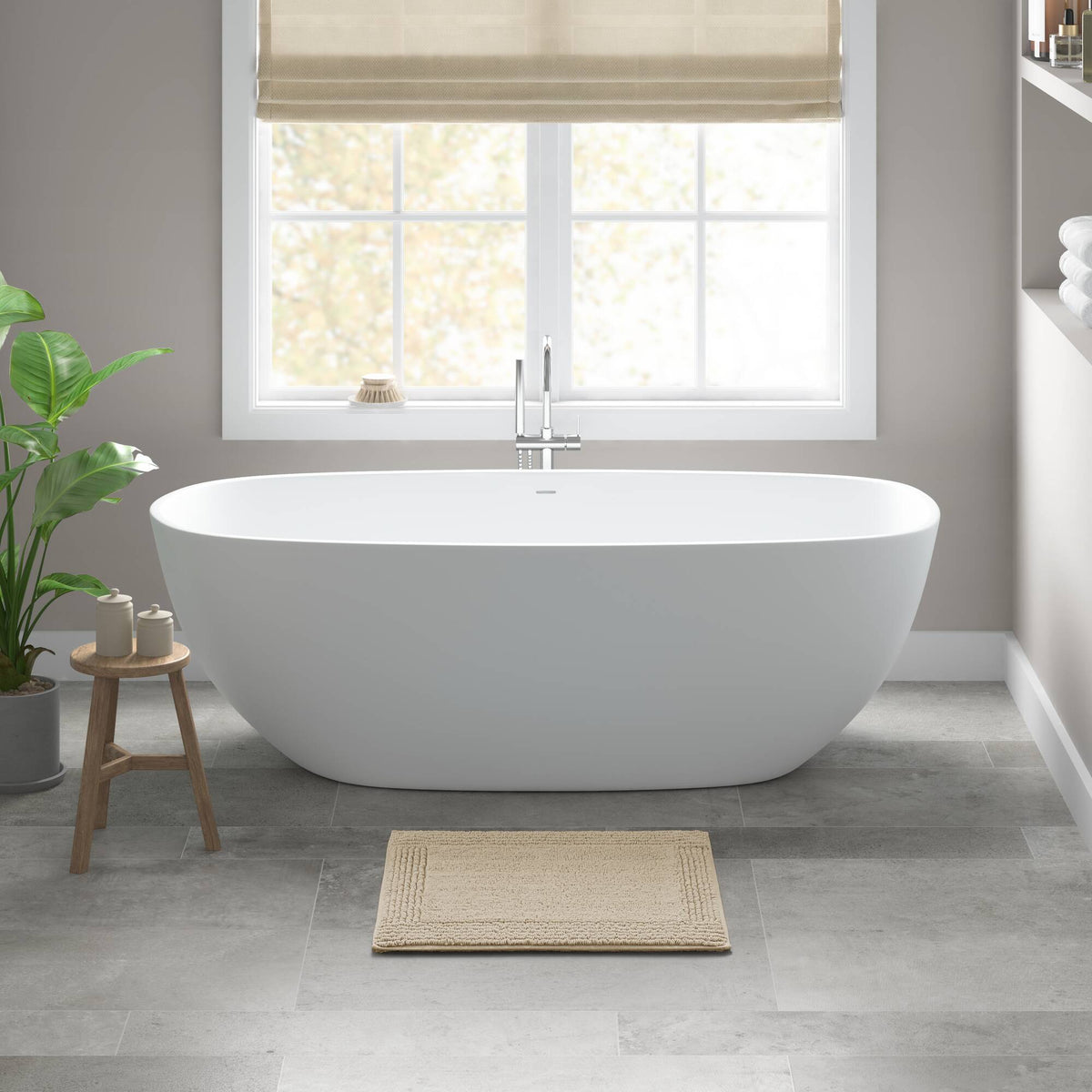 Splendor - 20" x 30" Tufted Reversible Bath Rug - Natural