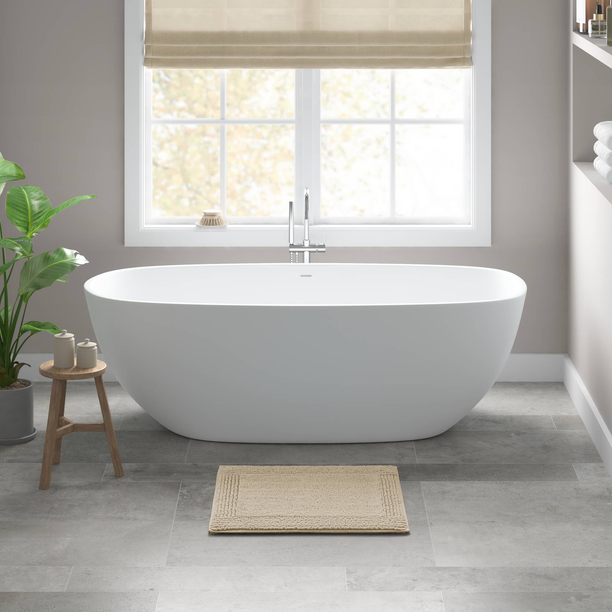 Splendor - 24" x 60" Tufted Reversible Bath Rug - Natural