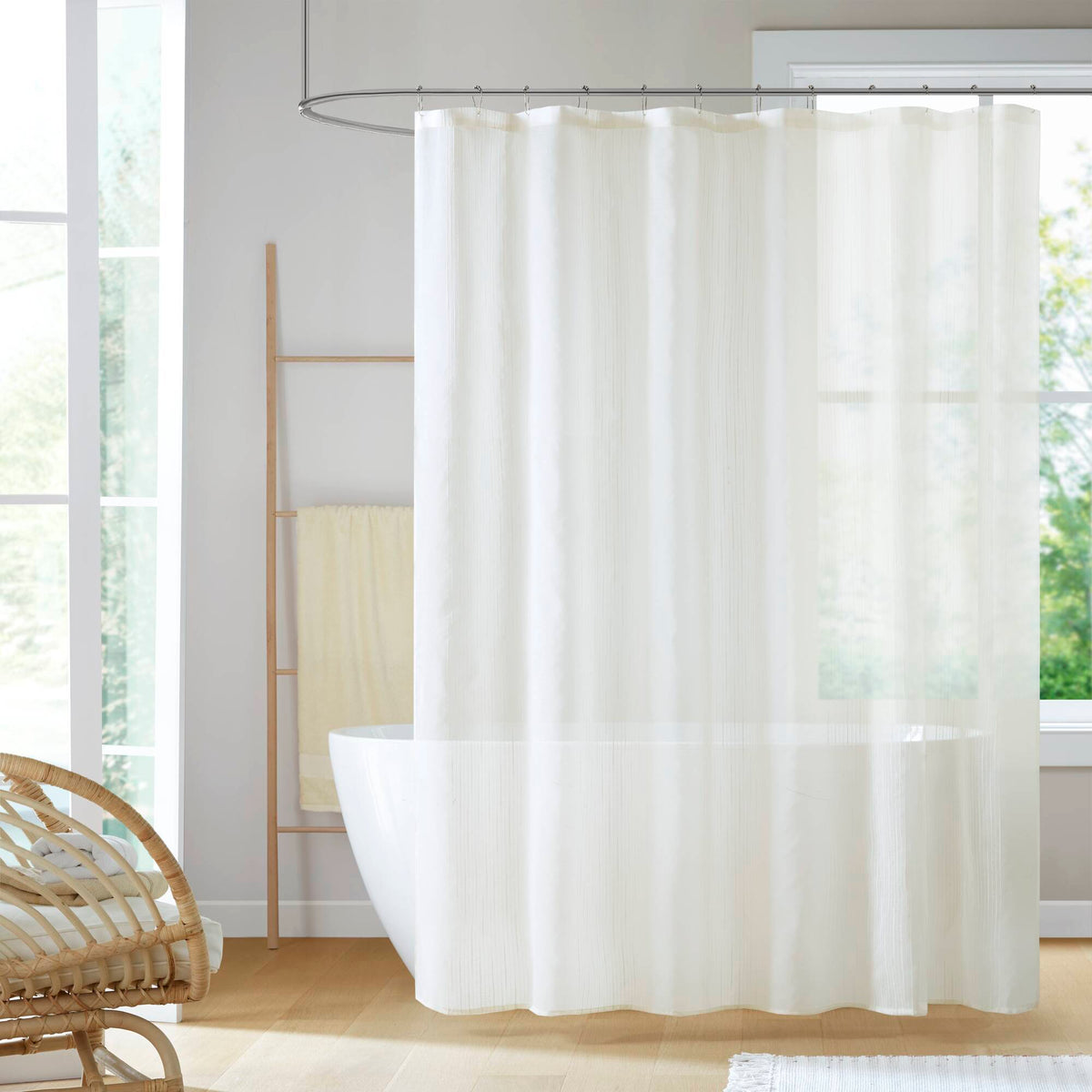Anna - Sheer 72x84" Shower Curtain - Ivory