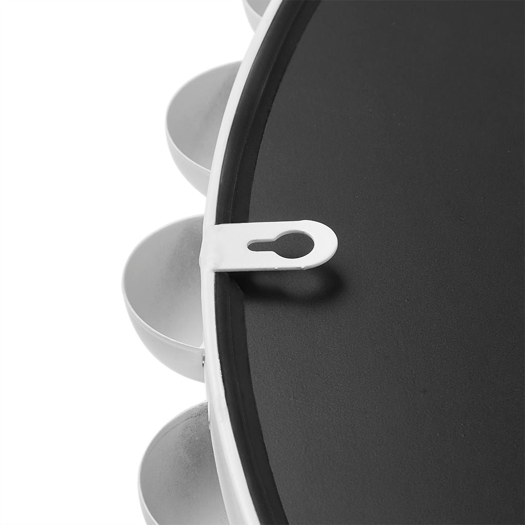 Marlowe - Beaded Round Wall Mirror - White