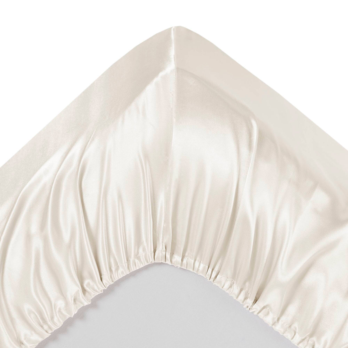 Satin - California King Wrinkle - Free Luxurious 6 Piece Sheet Set - Ivory