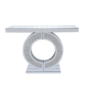 O - Shaped Console Table For Living Room - Silver