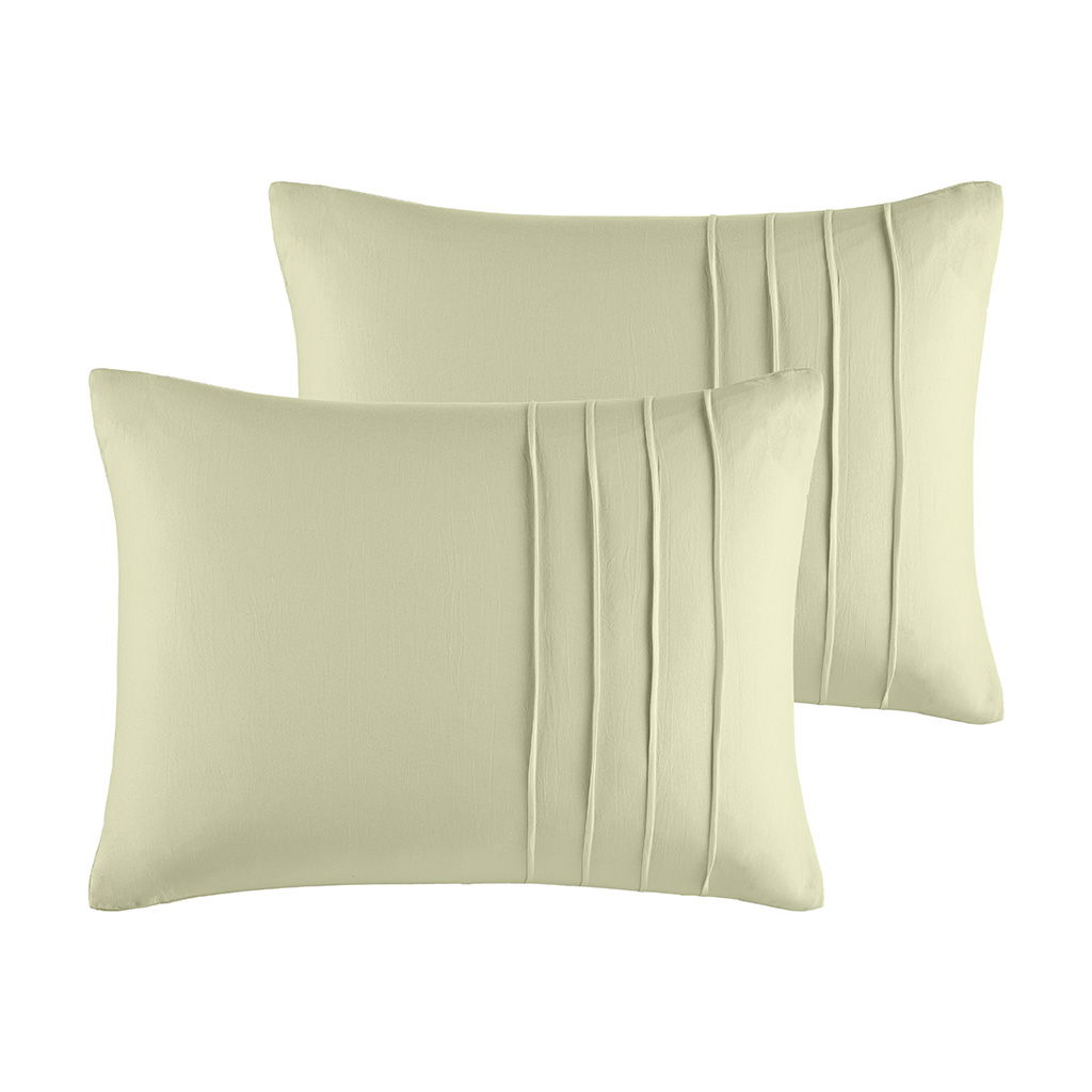 Porter - King Soft Washed Pleated Comforter Set - Sage