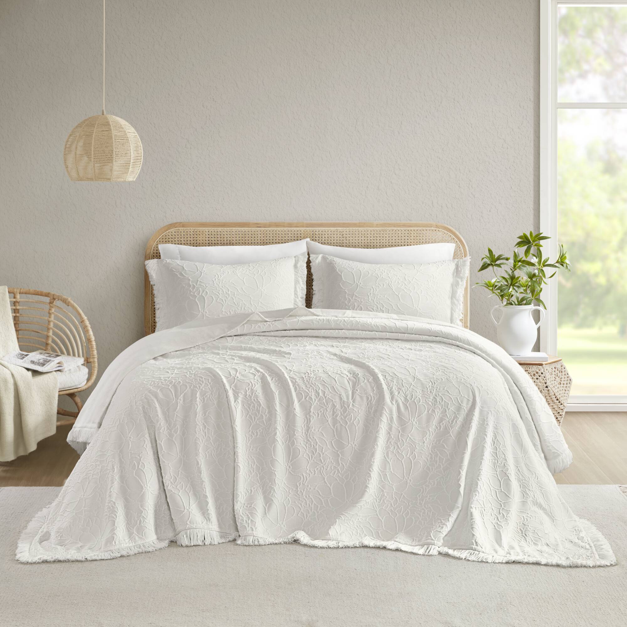 Willow - 3 Piece King Bedspread Set - White