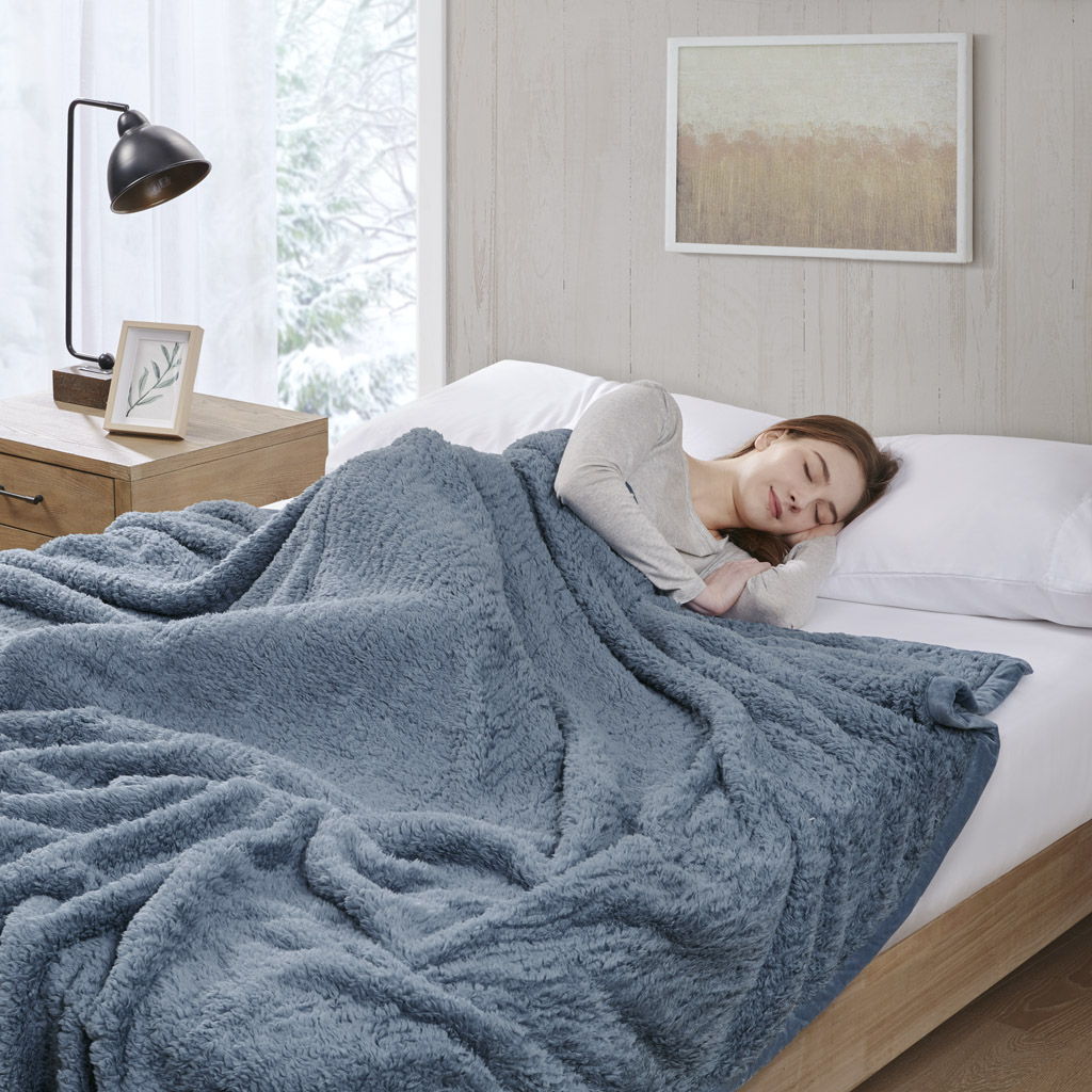 Burlington - King Berber Blanket - Blue