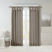 Emilia - Twist Tab Lined Window Curtain - Pewter