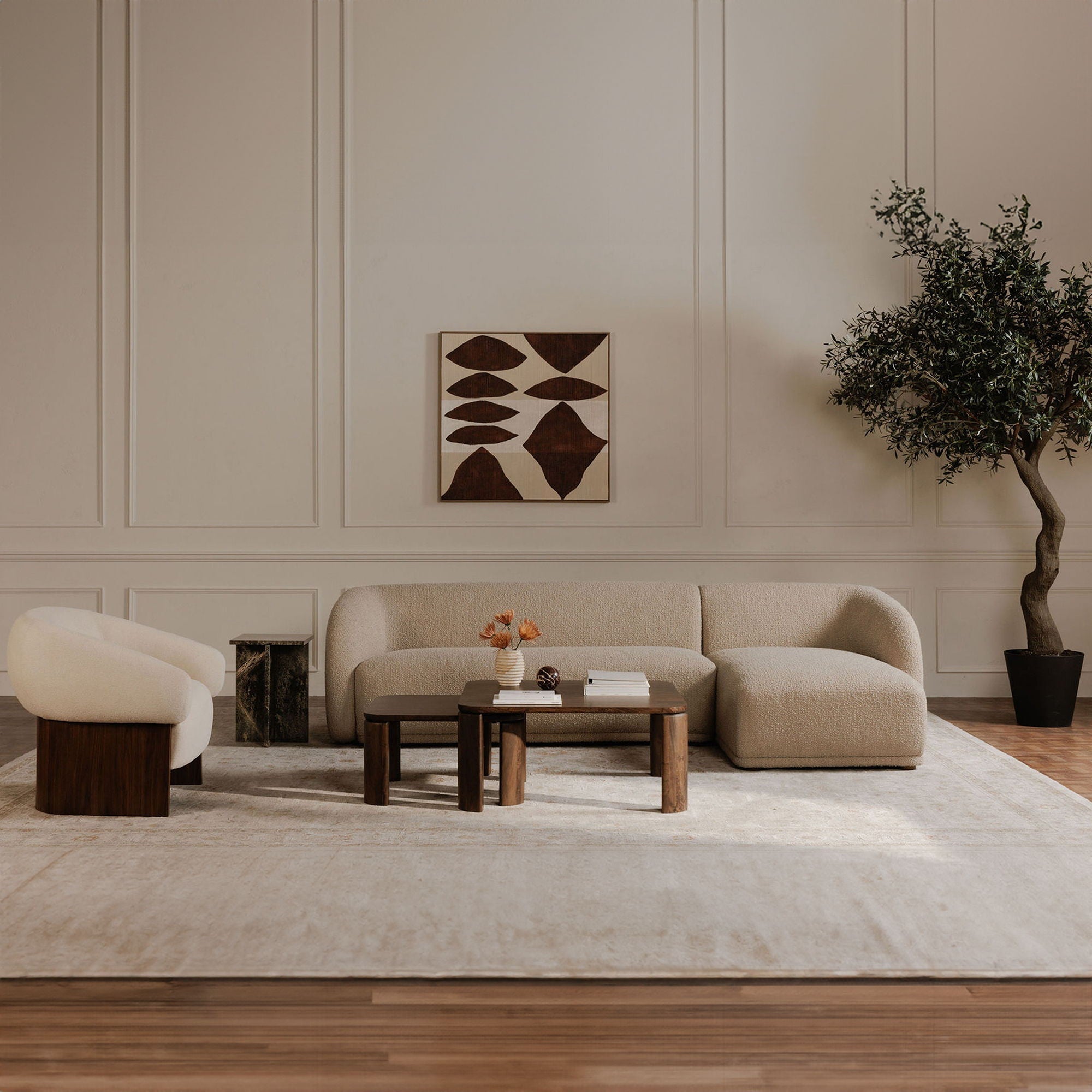 Otto - Accent Chair - Flecked Cream