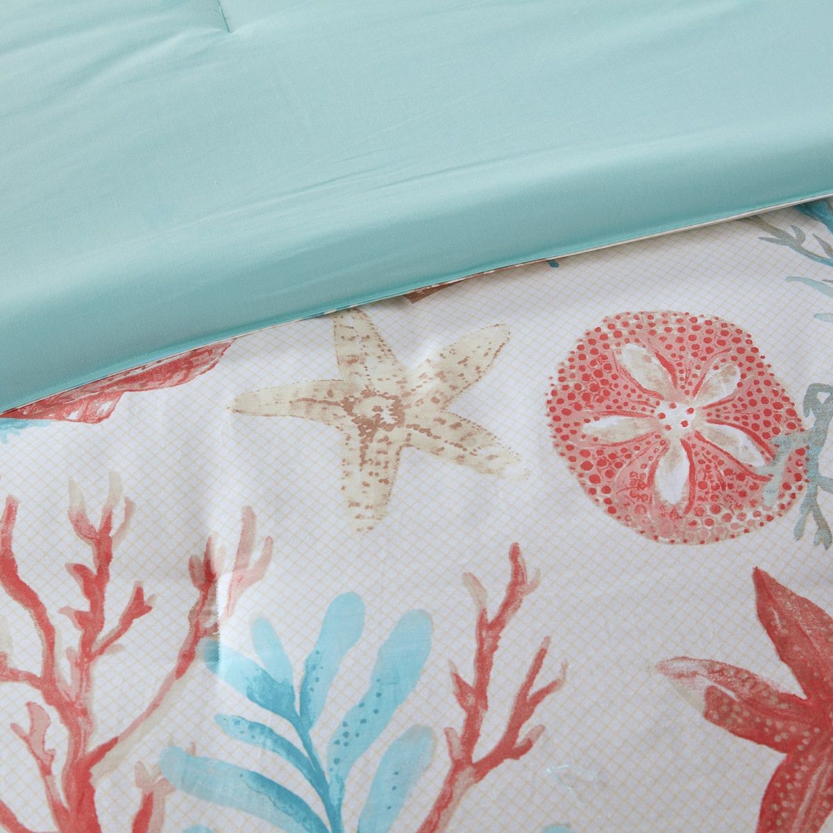 Pebble Beach - Queen 7 Piece Comforter Set - Coral