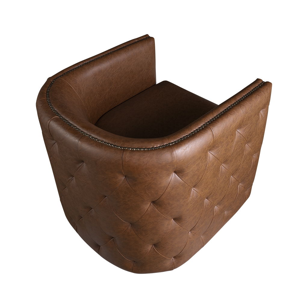 Capstone - Tufted Barrel Swivel Chair - Brown