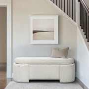 Leslie - Fully Upholstered Oval Storage Bench With Soft-Close Lid - Ivory