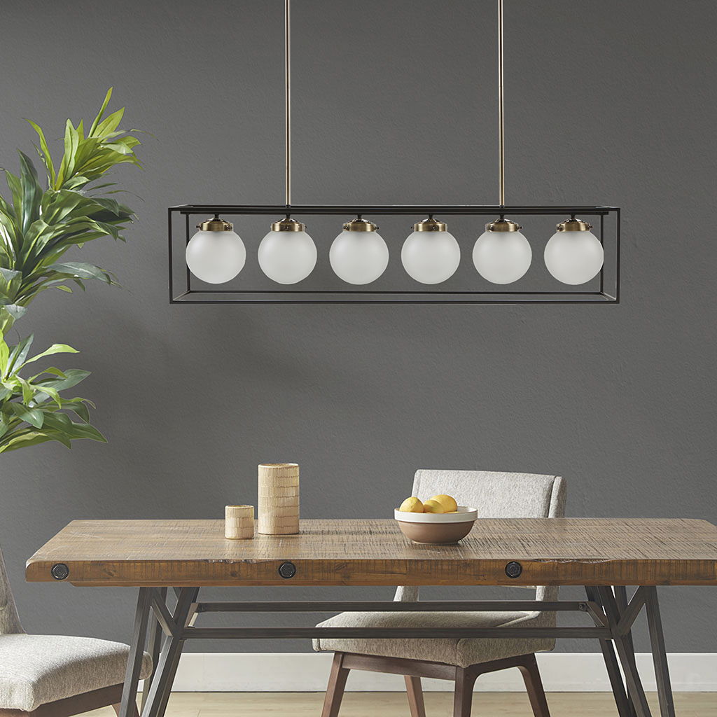 Helena - Industrial Styled Chandelier - Antique Brass