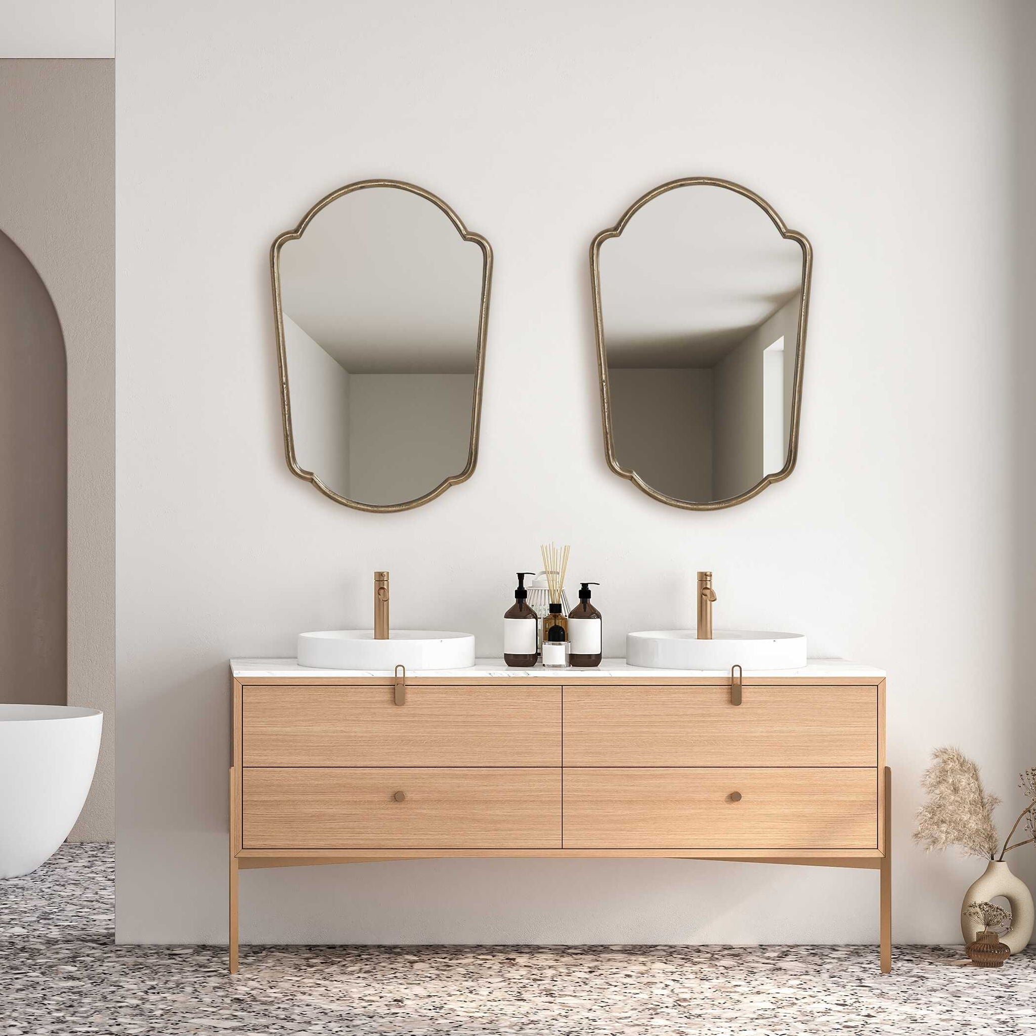 Naomi - Mirror - Antique Brass