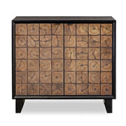 Muestra - Wood Grain 2 Door Cabinet - Black / Woodtone