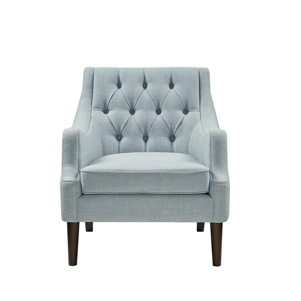 Qwen - Button Tufted Accent Chair - Dusty Blue