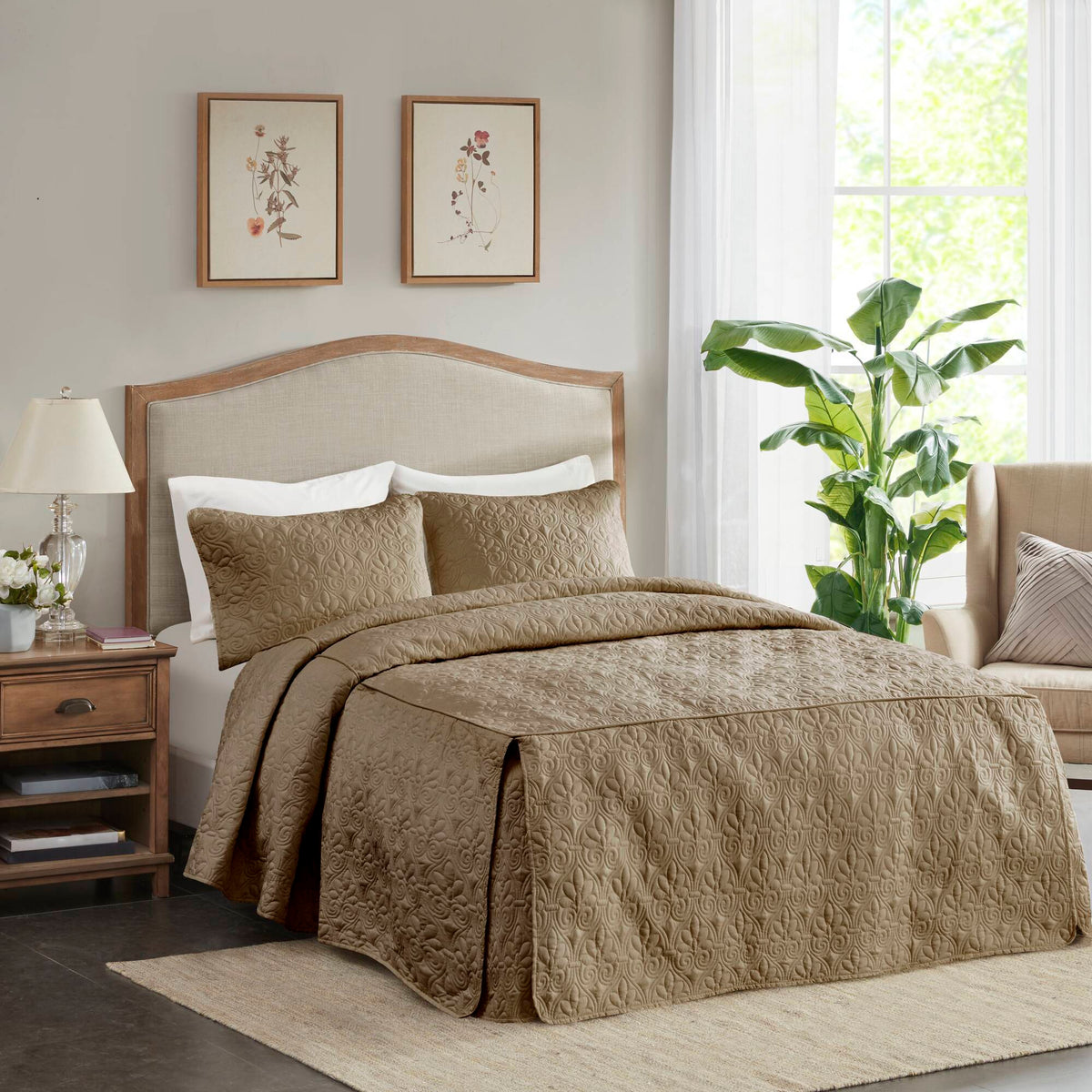 Quebec - King Fitted Bedspread (Set of 3) - Neutral