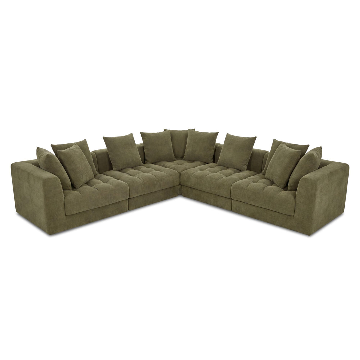 Davie - Classic L Modular Sectional - Olive