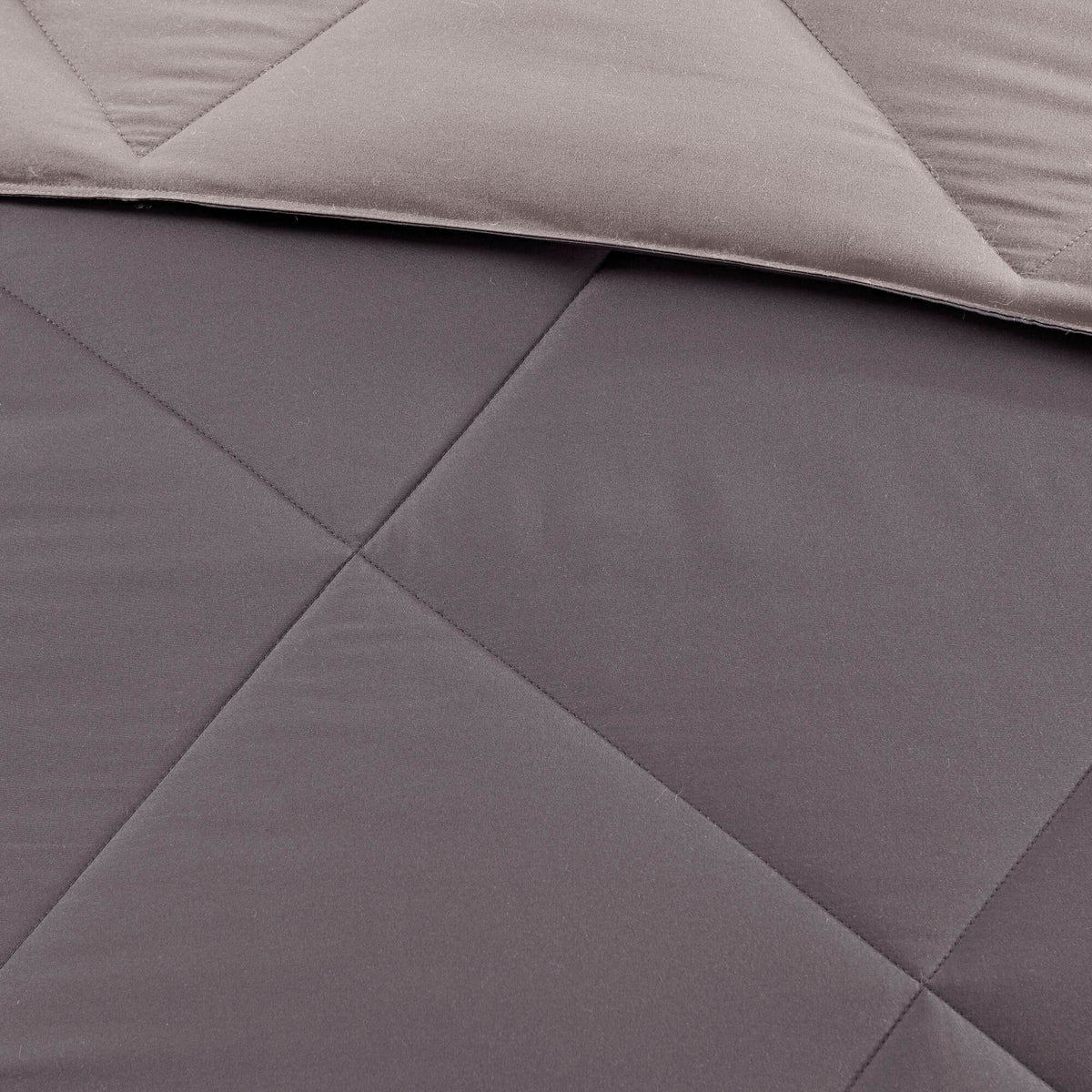 Larkspur - Twin 3M Scotchgard Diamond Quilting Reversible Down Alternative Comforter Set - Charcoal / Gray